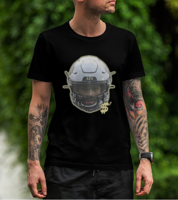 S2S Helmet Face With Dollar Sign Sheduer Graphic New T-Shirt