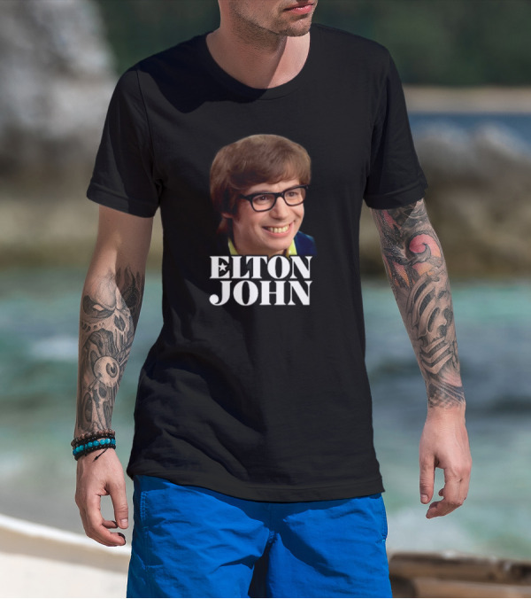 Shitheadsteve Elton John Austin Powers Face Mashup T-Shirt