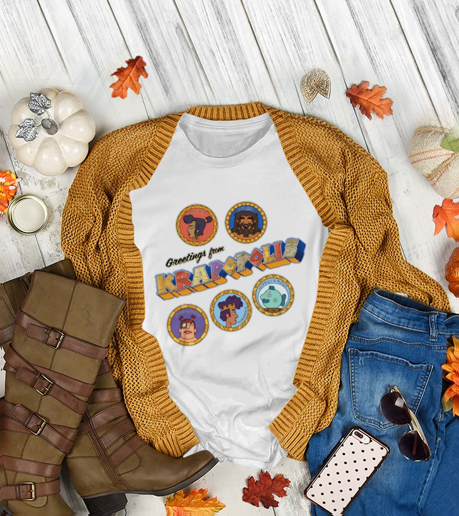 Greetings From Krapopolis Characters Stamps Krapopolis Fox Animated Series T-Shirt