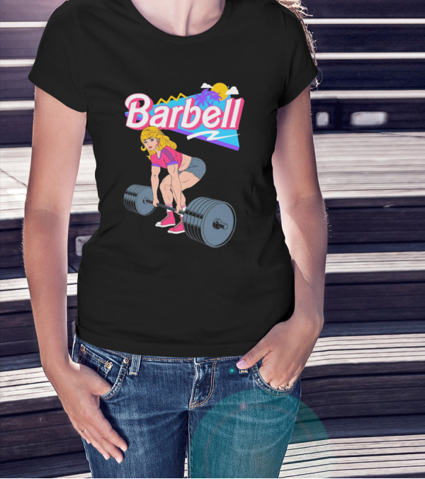 Raskolapparel Barbell Barbie Retro Workout Vibes T-Shirt