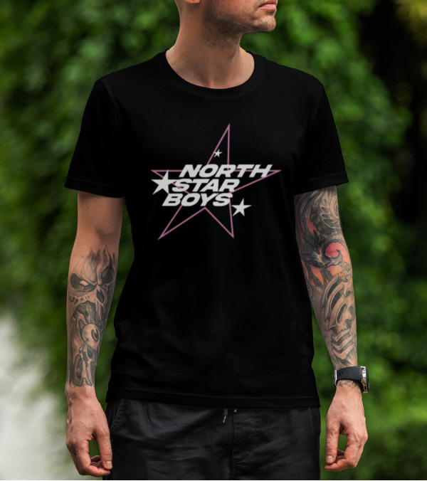 North Star Boys Pink And White Star T-Shirt