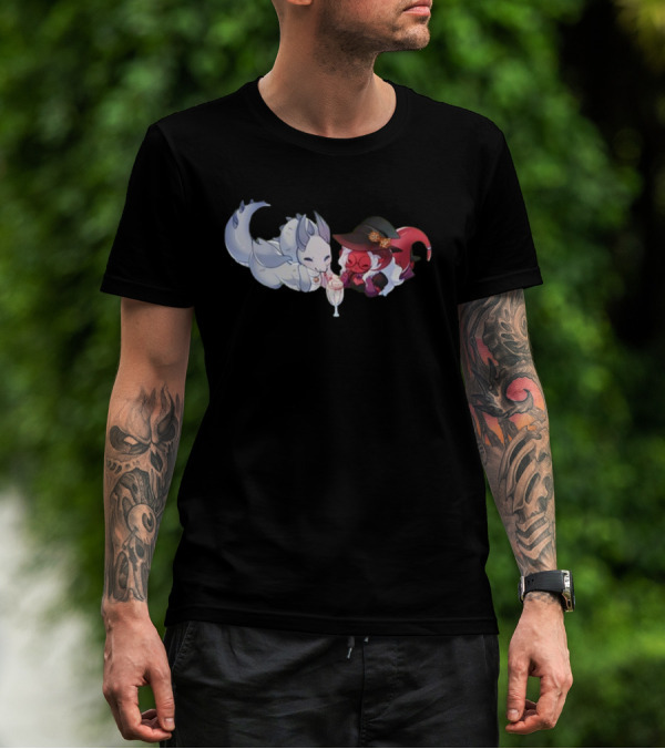 Tieflingmelissa Dragon Love Milkshake Sharing T-Shirt
