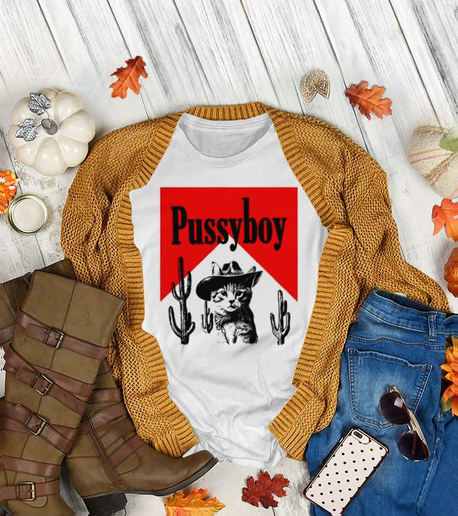 Pussyboy Cat Cactus Cowboy Hat Ezra Miche T-Shirt
