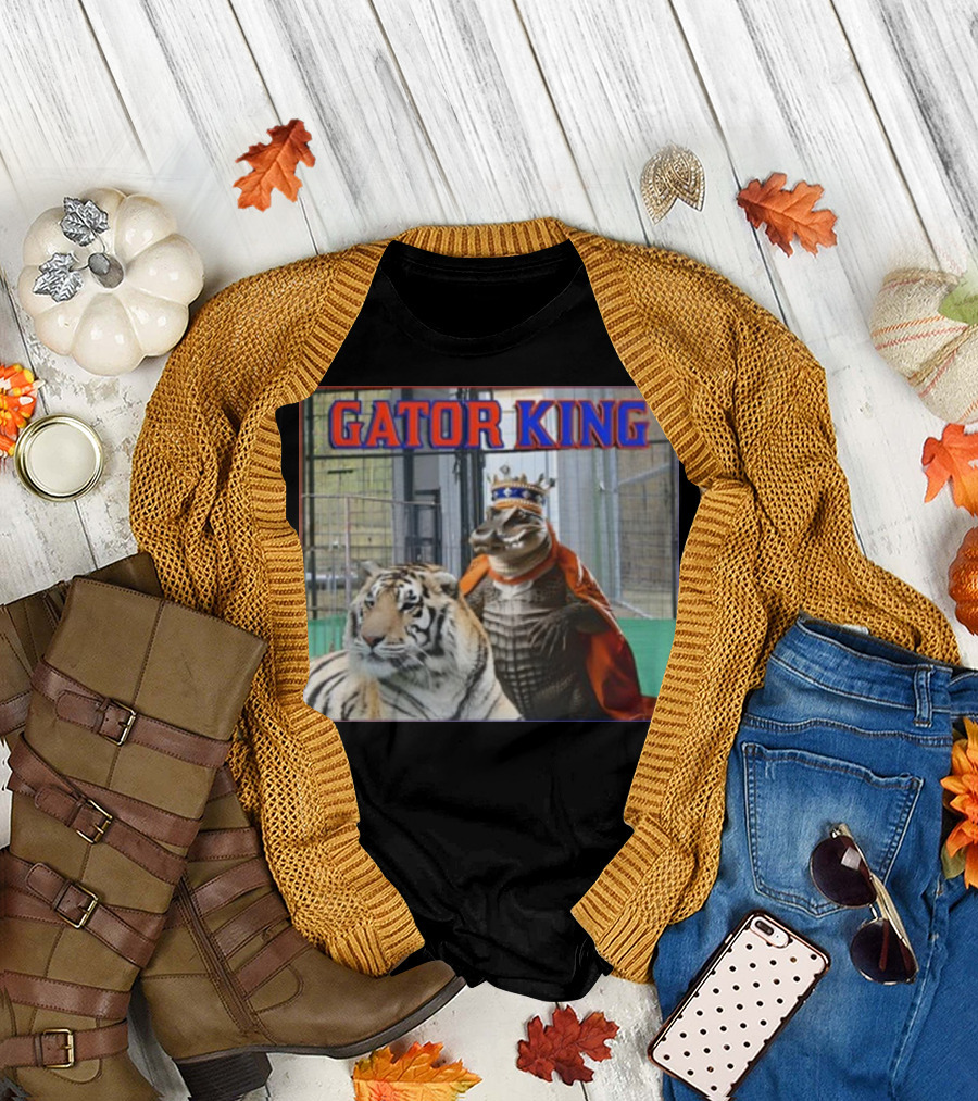 Gator King Crowned Alligator with Tiger T-Shirt
