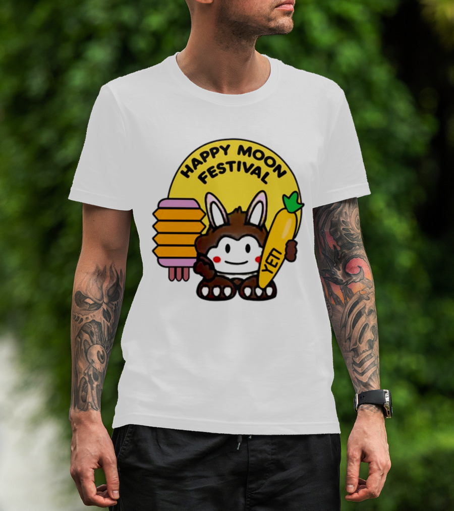 Rockstar Games Happy Moon Festival Yeti Lantern Rabbit T-Shirt