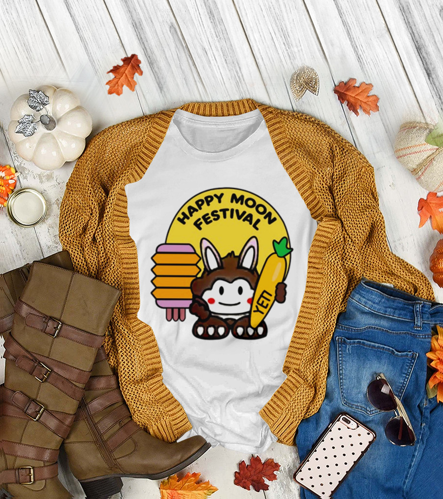 Rockstar Games Happy Moon Festival Yeti Lantern Rabbit T-Shirt