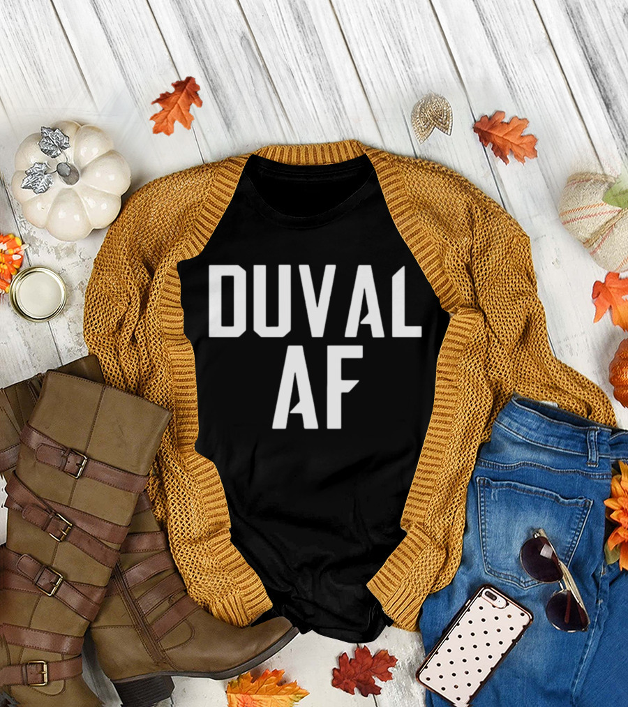 DUVAL AF Black White Bold Letters T-Shirt