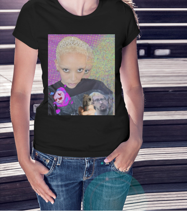 Doja Cat Sam Hyde Tiara Emoji Gun Sweater Multicolored Background T-Shirt