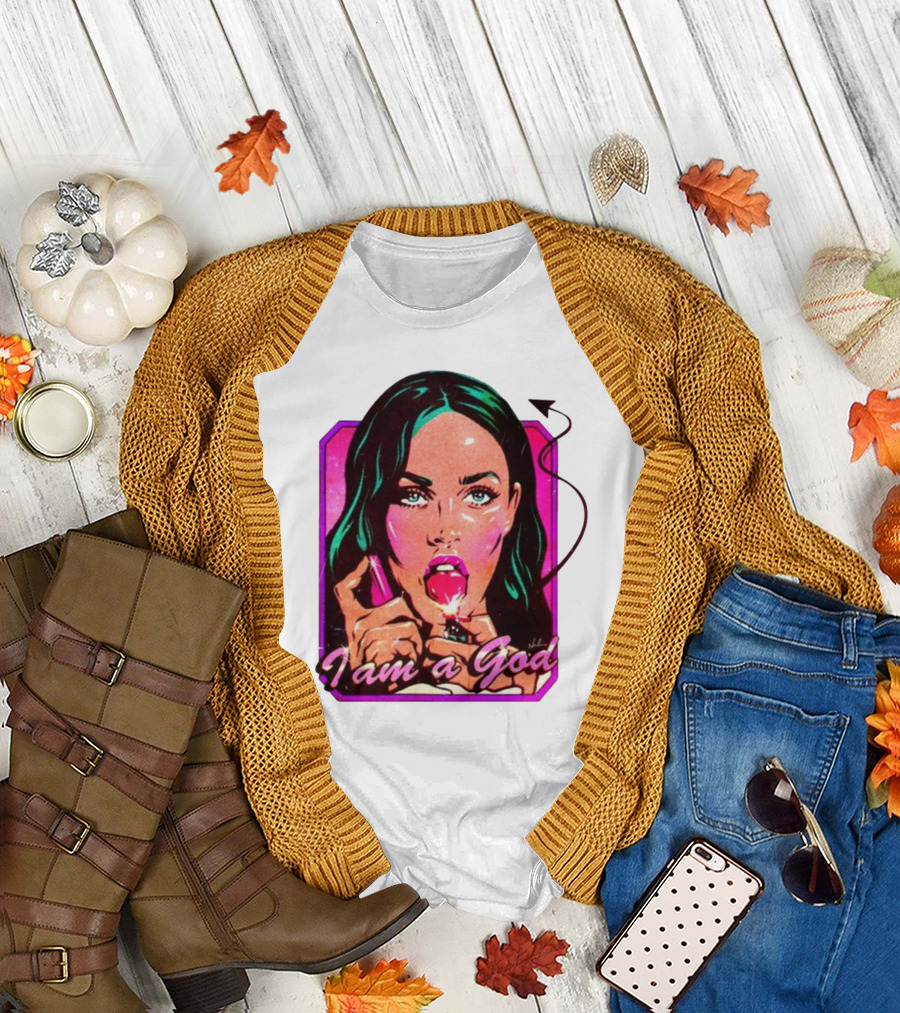 Megan Fox I Am a God Comic Style Pop T-Shirt