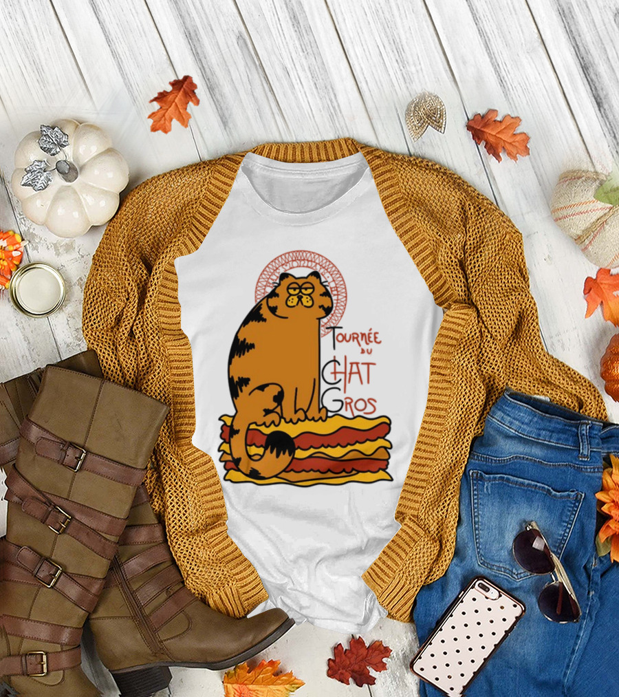 Tournée du Chat Gros Garfield Art Nouveau T-Shirt