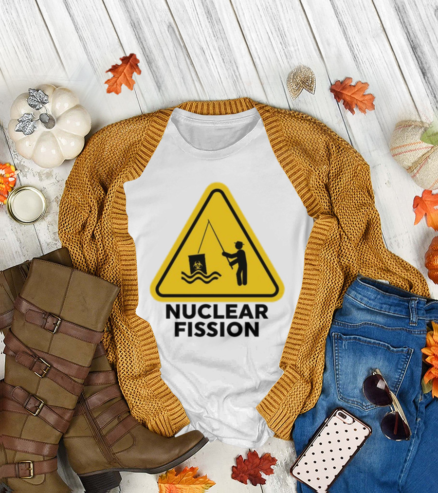 Gotfunny Nuclear Fission Hazard Sign Fishing T-Shirt