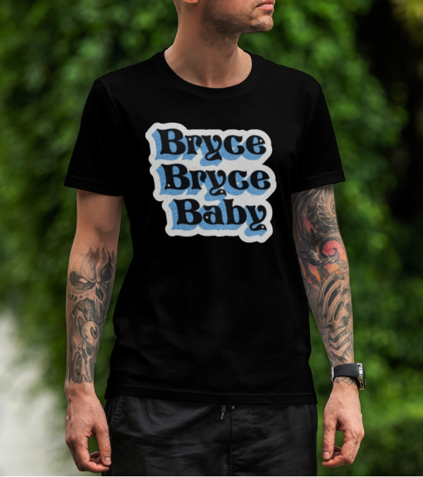 Bryce Bryce Baby Retro Funky Stars Typographic T-Shirt