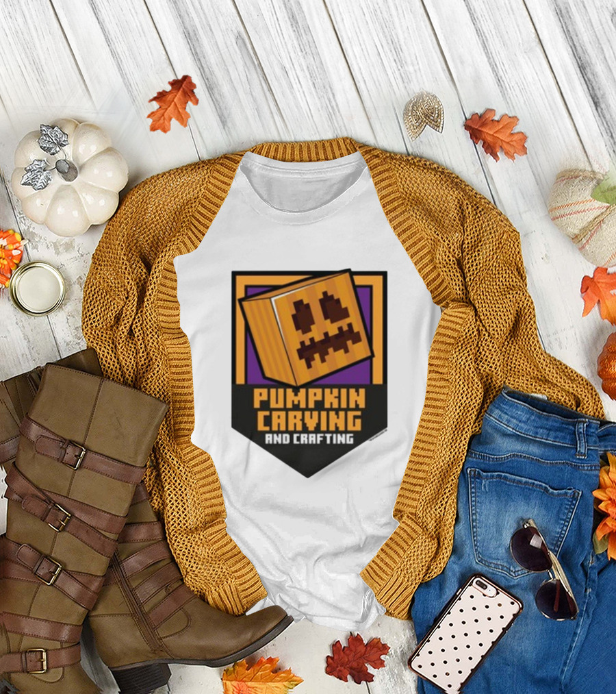 Pumpkin Carving And Crafting Pixel T-Shirt