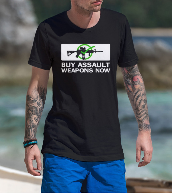 Buy Assault Weapons Now Green Circle Crossed Rifle Patchops Version 1 T-Shirt