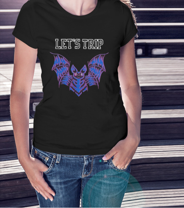 Sturnioloclothing Let's Trip Bat Retro Psychedelic T-Shirt