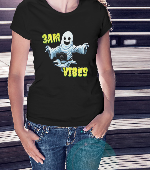3AM Vibes Ghost With Camera T-Shirt