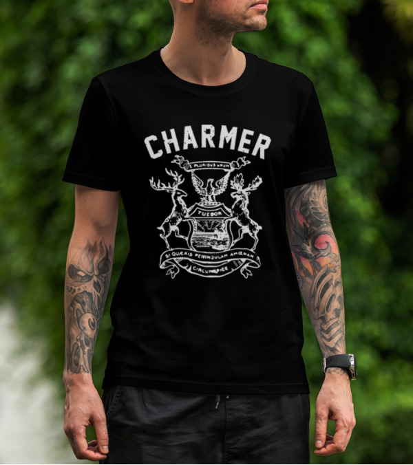 Charmer E Pluribus Unum Tuebor Michigan Coat Of Arms T-Shirt