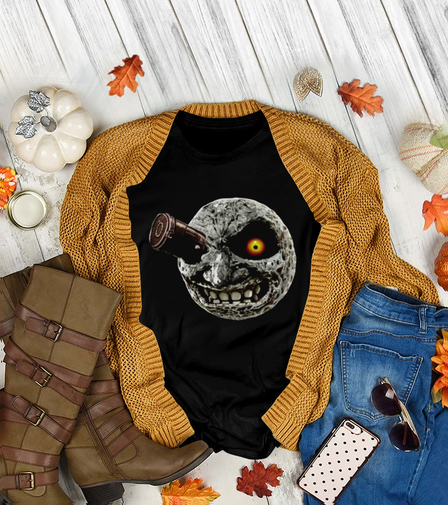 Hardshoppes Majora Moon Creepy Face with Telescope T-Shirt