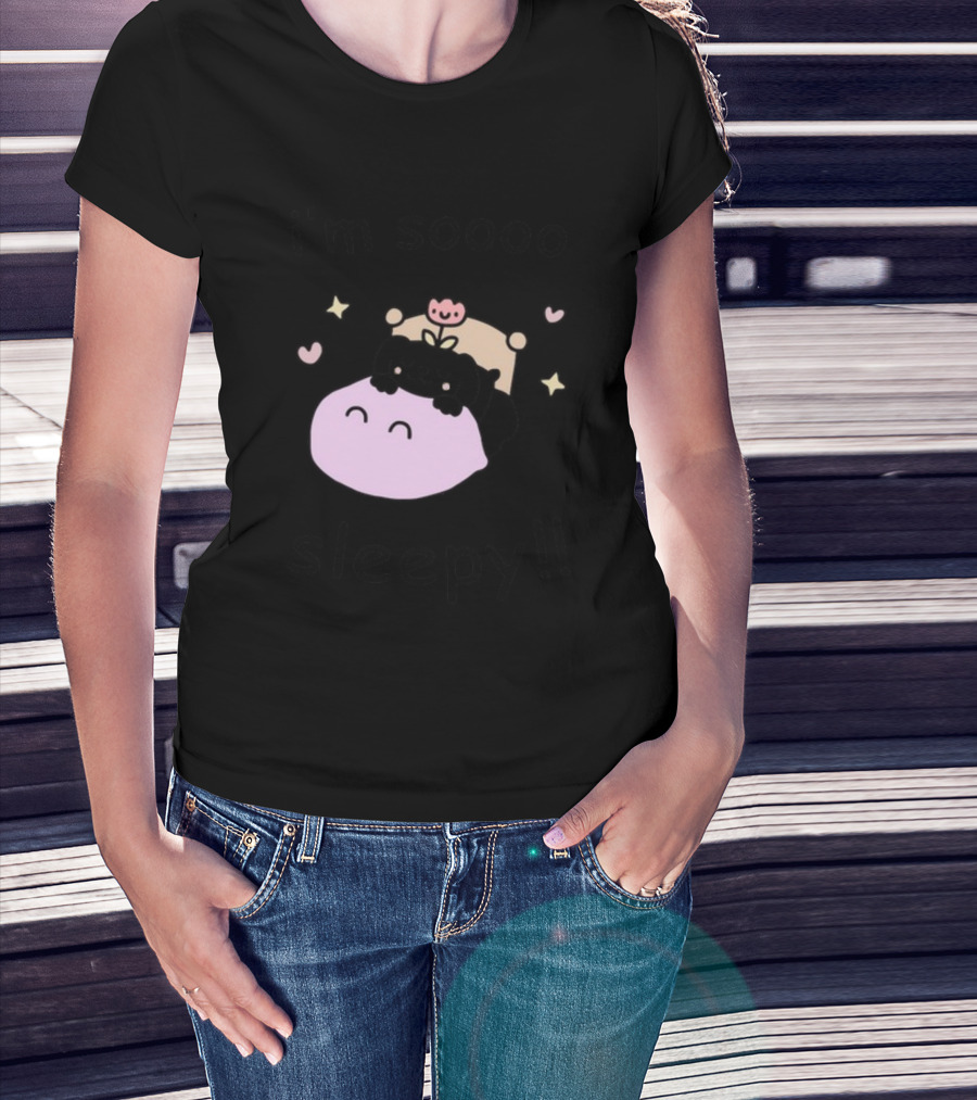 I'm Soooo Sleepy Cute Sleeping Characters With Hearts And Stars T-Shirt