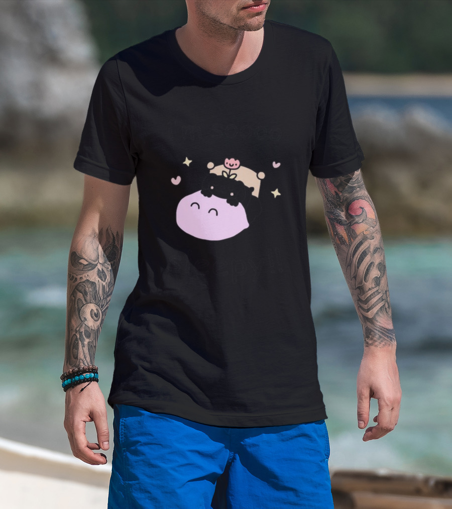 I'm Soooo Sleepy Cute Sleeping Characters With Hearts And Stars T-Shirt