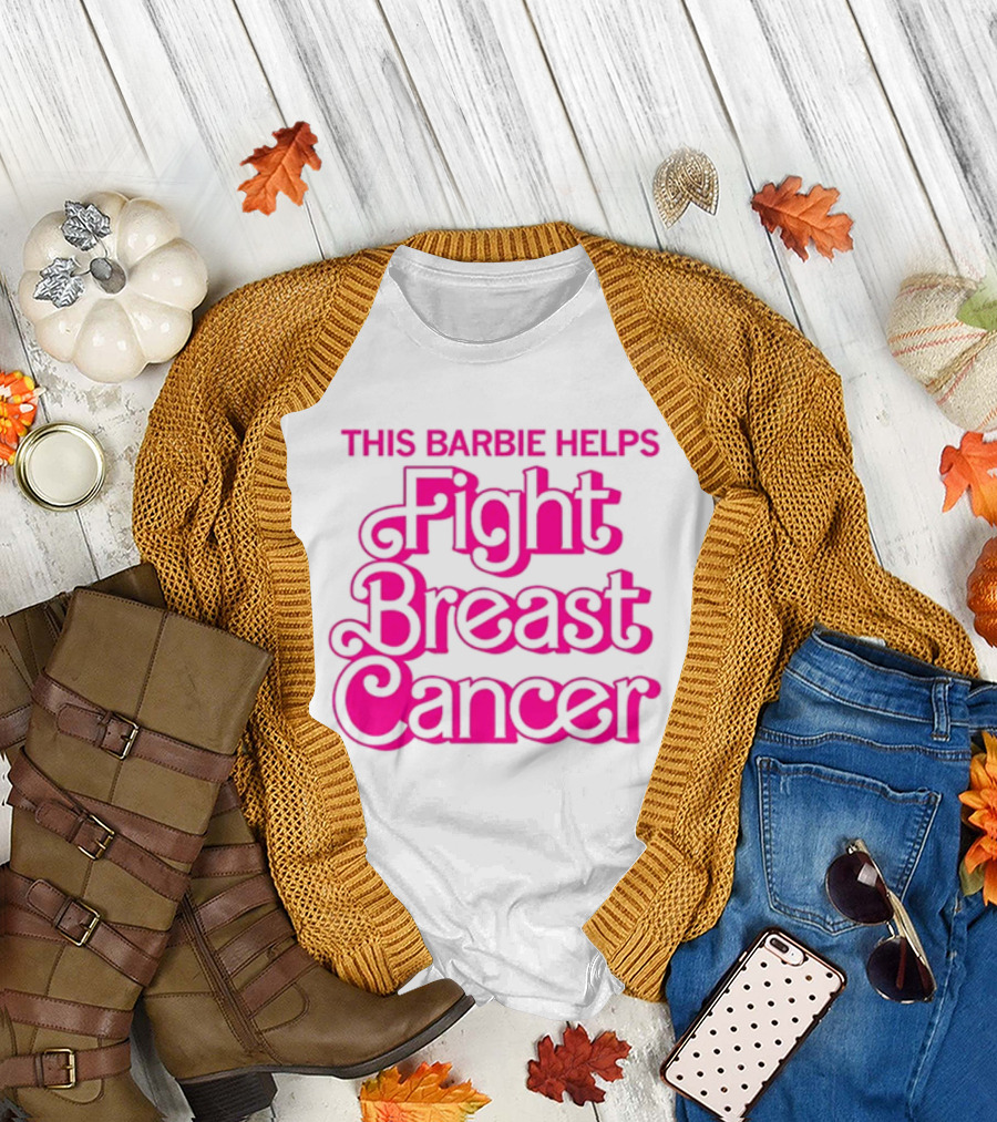 Raygunsite Barbie Breast Cancer Awareness Support T-Shirt