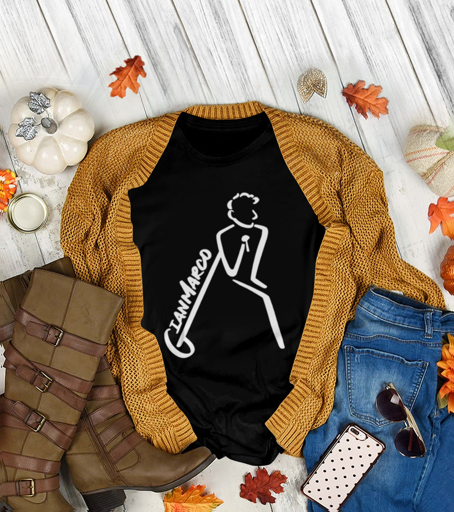 Gianmarco Leaning In GianMarco Microphone Icon Outline T-Shirt