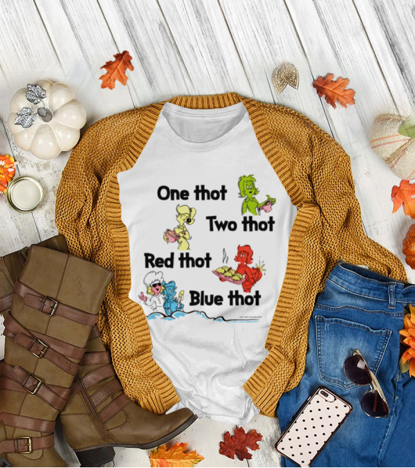 One Thot Two Thot Red Thot Blue Thot Characters Cooking Colorful Plates T-Shirt