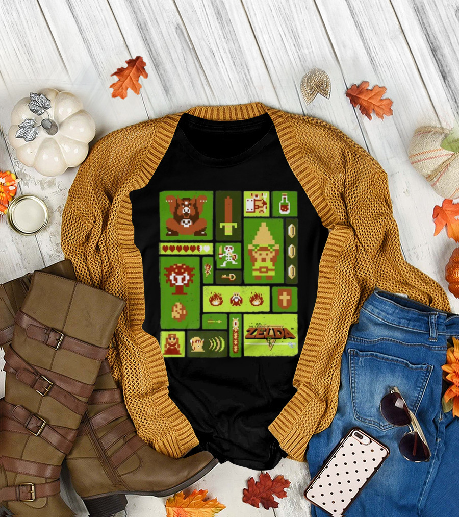 Kane Carter Legend of Zelda Retro Pixel Collage T-Shirt