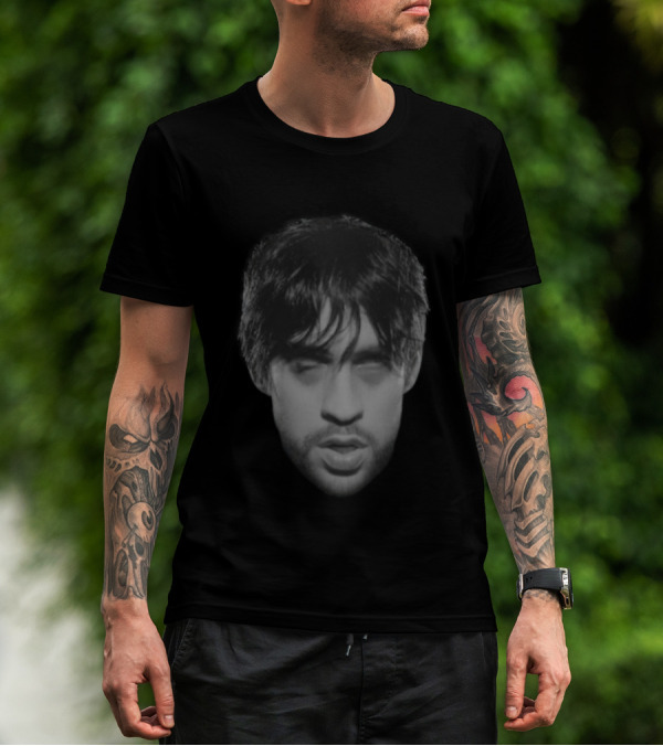 Nadiesabeloquevaapasarmanana Bad Bunny Baticano Monochrome Face T-Shirt