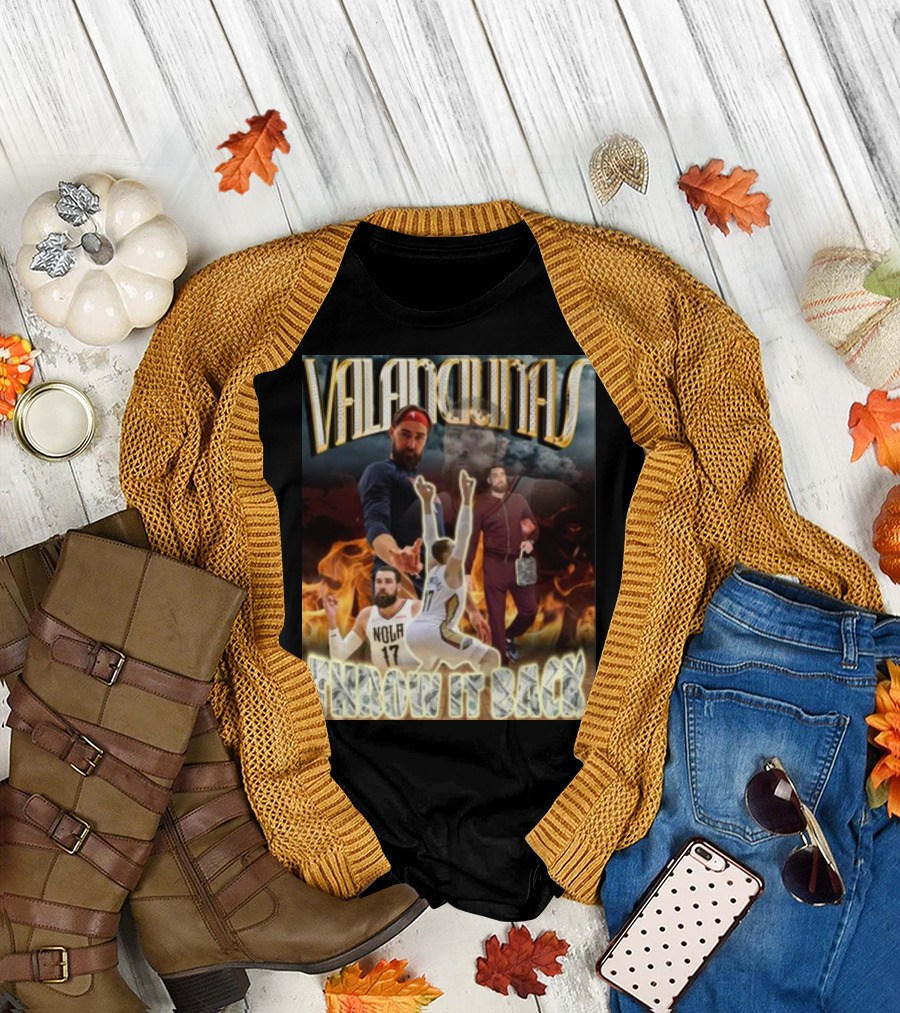 Valanciunas Throw It Back NOLA 17 Basketball Flames T-Shirt