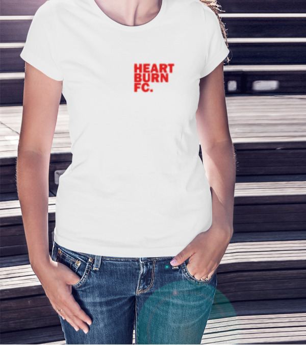 Redmancdesigns Heartburn FC Bold Red Text Minimalist T-Shirt