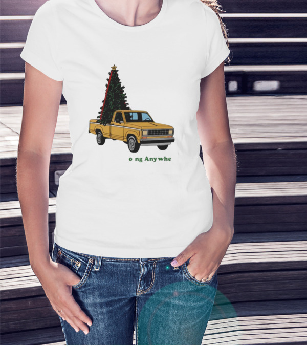 Yellow Truck With Christmas Tree Going Anywhere T-Shirt