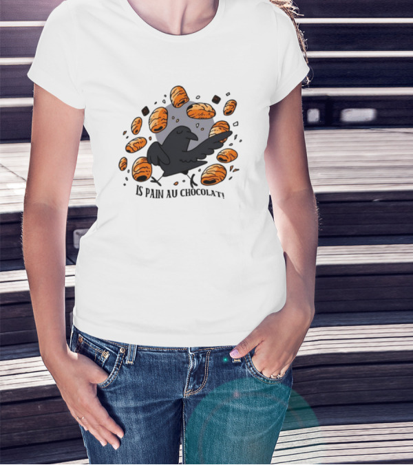 Bird Surrounded By Pain Au Chocolat Pastries T-Shirt