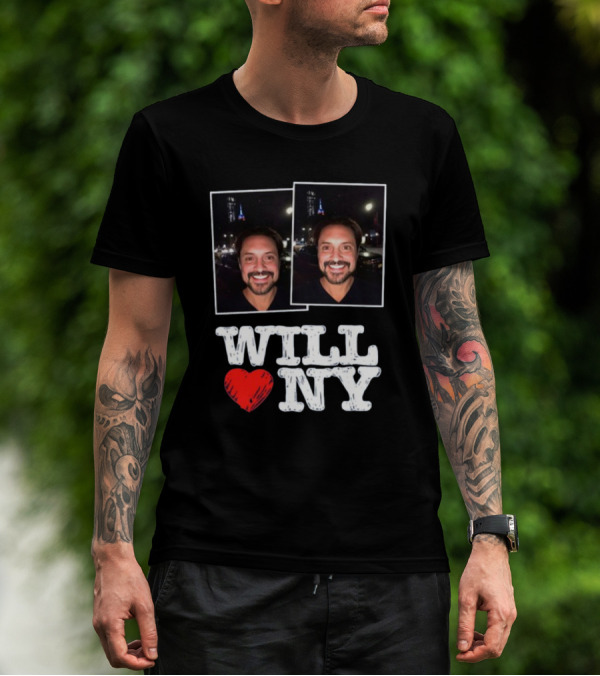 WILL ❤️ NY Two Smiling Faces Night Cityscape T-Shirt