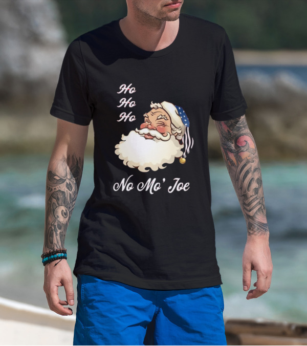 Ho Ho Ho No Mo’ Joe Patriotic Santa Hat Winking Santa T-Shirt