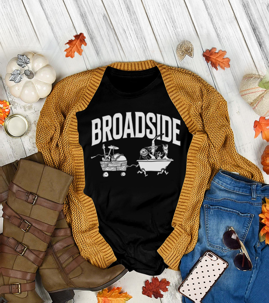 Broadside Boogie Boys Skeletons with Instruments in Wagon and Bathtub T-Shirt