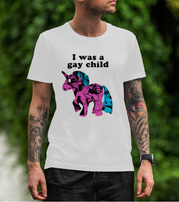 AndrewSylvesr Adrianandshane I Was A Gay Child Unicorn Collage T-Shirt