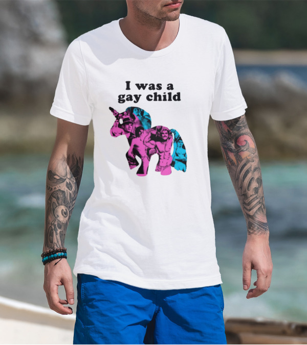 AndrewSylvesr Adrianandshane I Was A Gay Child Unicorn Collage T-Shirt