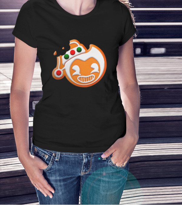 Bendy Gingerbread Christmas Cookie Bite T-Shirt