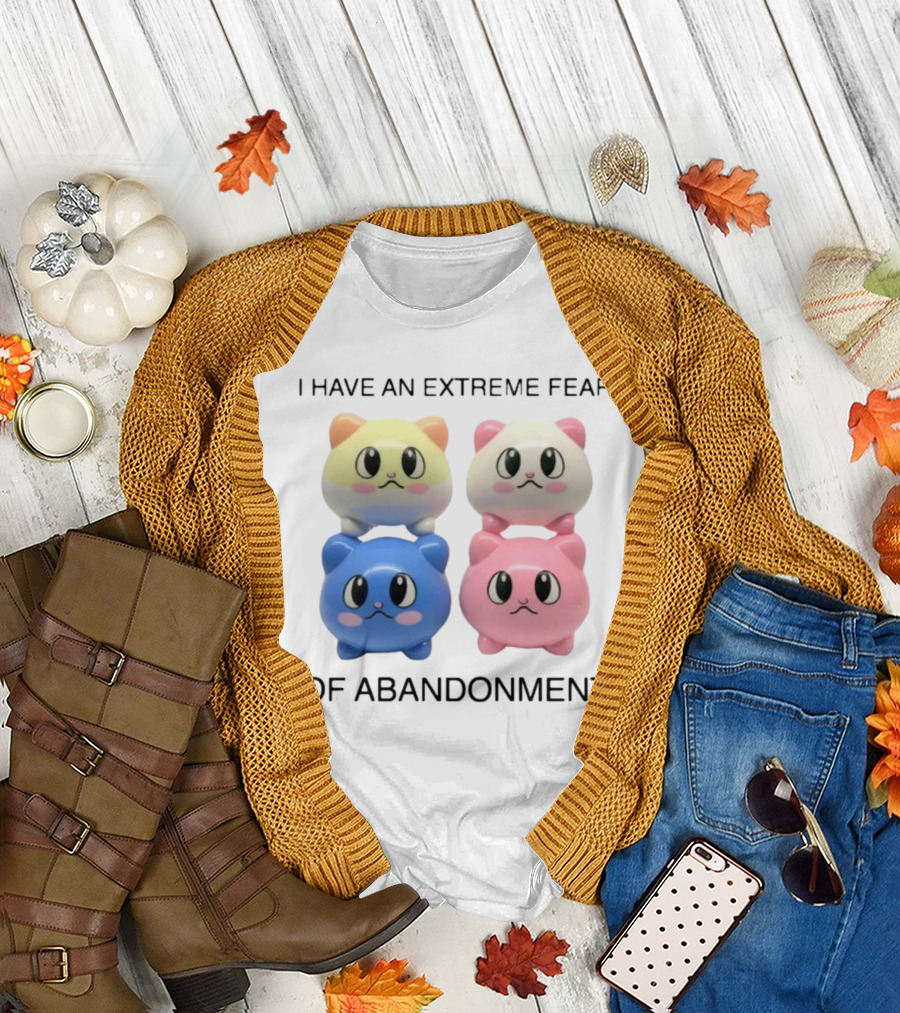 Kikillopieces I Have An Extreme Fear Of Abandonment Kawaii Cats T-Shirt