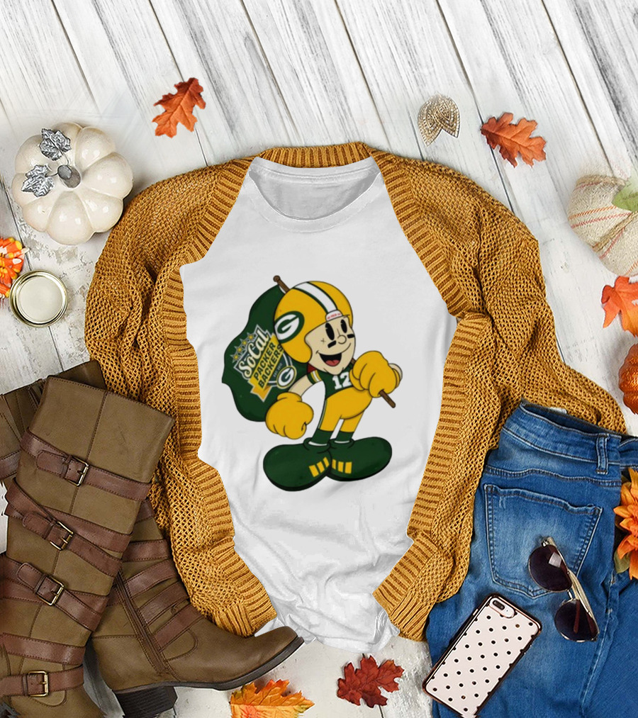 Socal Packer Backers 12 Retro Cartoon Football Character T-Shirt