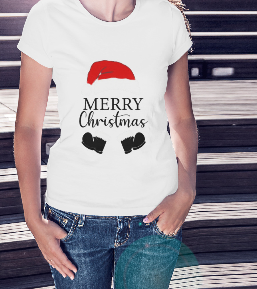 Merry Christmas Svg Santa Hat And Boots Softstyle V-Neck T-Shirt