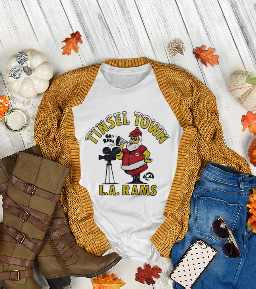 Tinsel Town L.A. Rams Santa Christmas T-Shirt