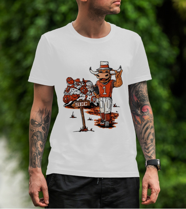 Longhorn Mascot SEC Conference Champs Drawing T-Shirt