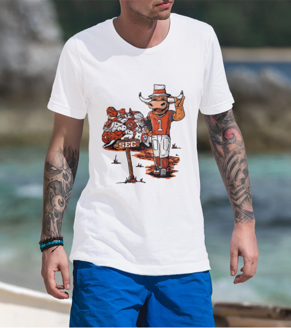 Longhorn Mascot SEC Conference Champs Drawing T-Shirt