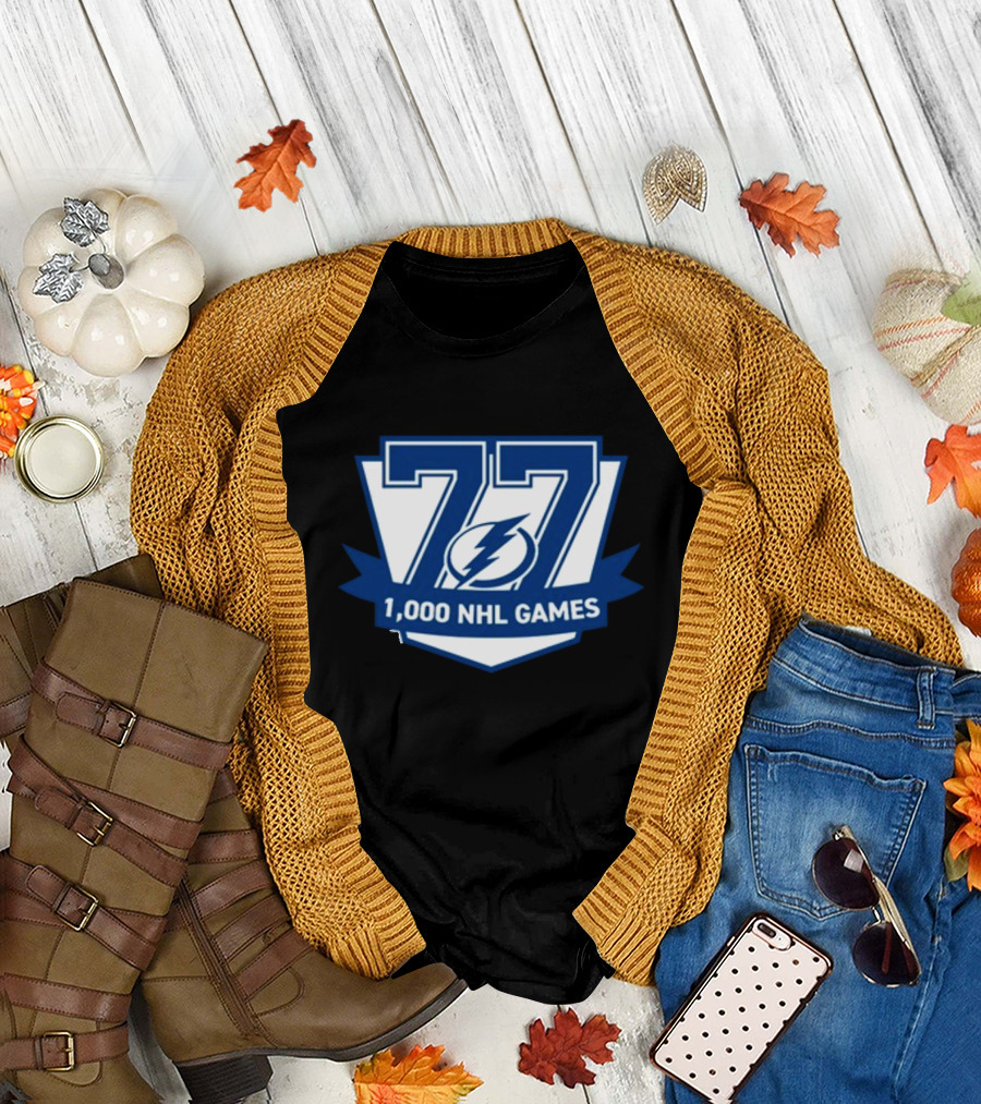 Gabby Shirley Victor Hedman 77 1,000 NHL Games T-Shirt