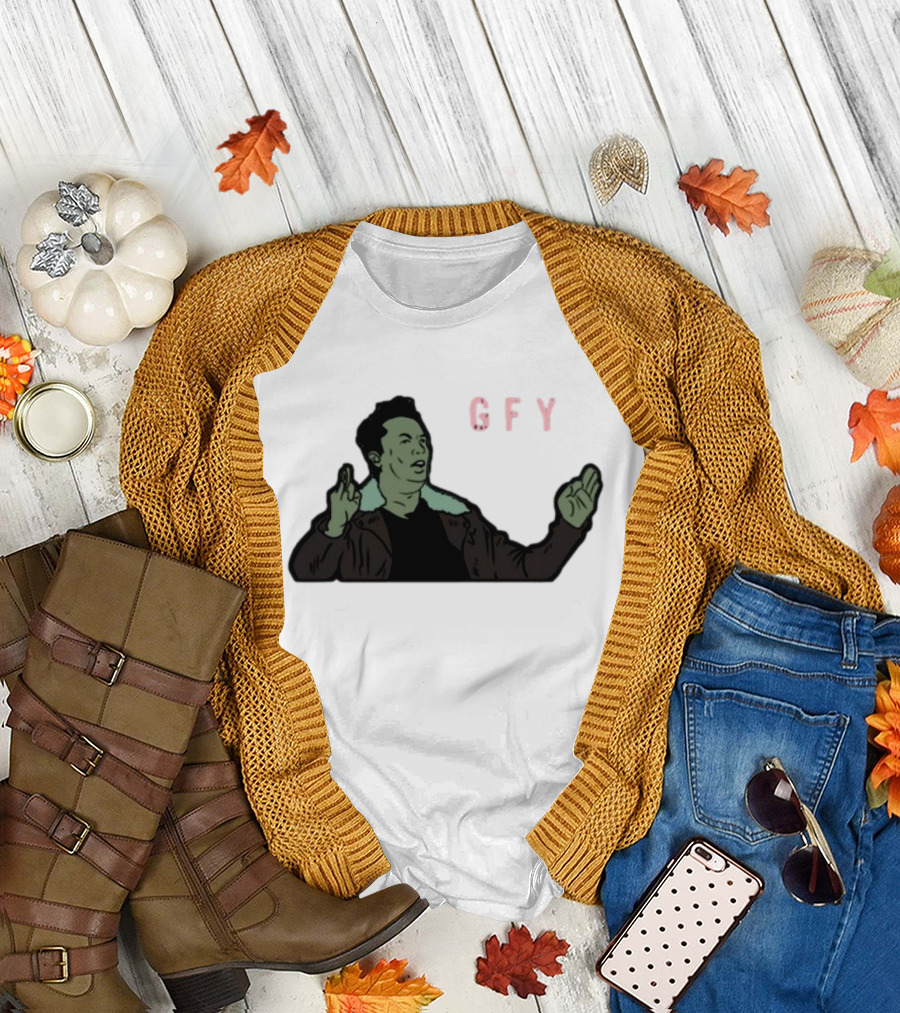 Elon Musk GFY Iconic Gesture Satirical Meme T-Shirt