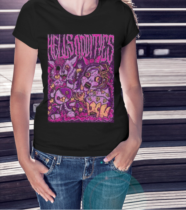 Hells Oddities Creepy Doll Zombie Cupcake Cat Monster Bits N' Pieces T-Shirt