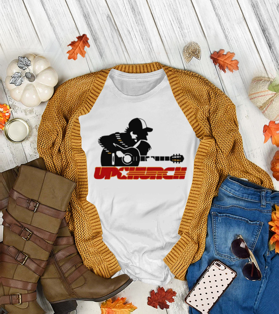 Upchurch Yellow Black Red Silhouette Guitar Player T-Shirt