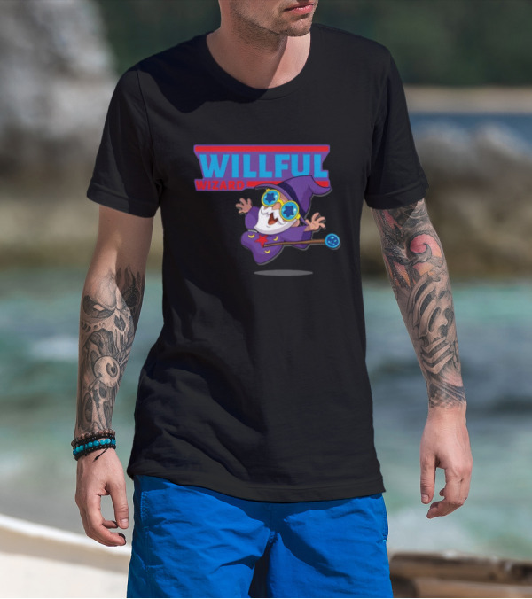 Veefriends Willful Wizard Character Starry Eyed Purple Cloak Wand T-Shirt